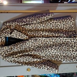 JustFab Leopard Print Trench Coat